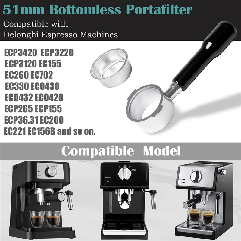 Delonghi Espresso Ecp3420 - Portafilter sem fundo ABYN-51Mm 2 orelhas